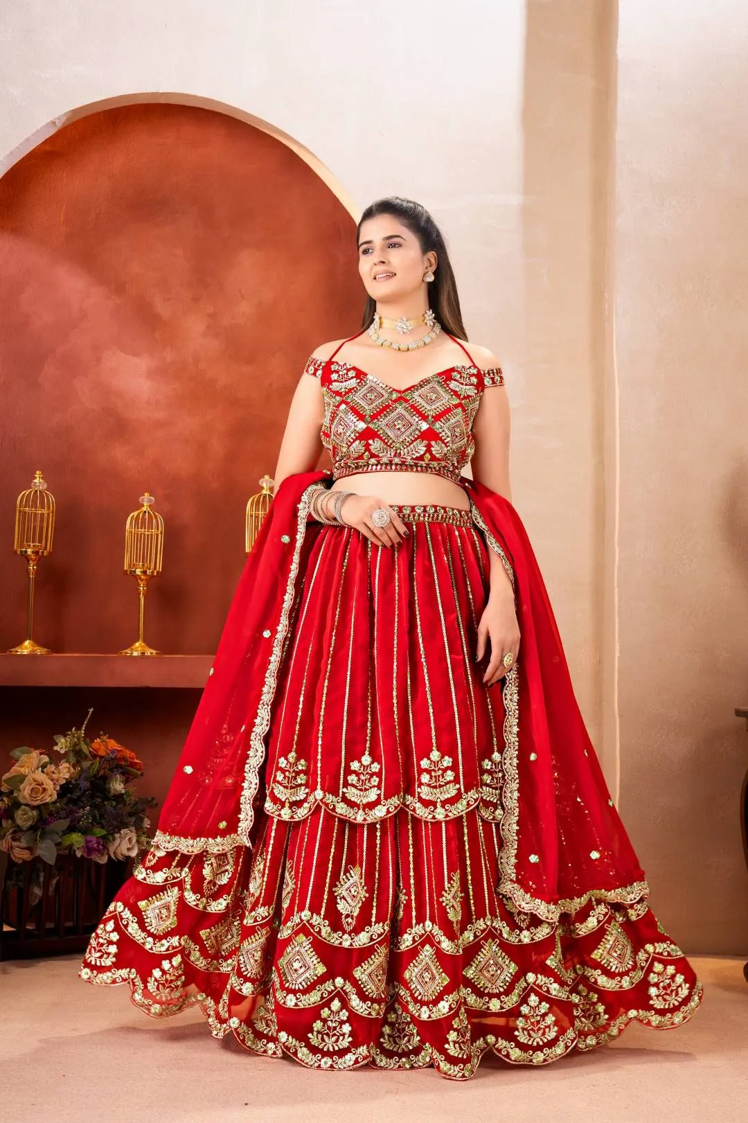 DKT 5157 Georgeet Embroidery Work Party Wear Designer Lehenga Choli Collection
