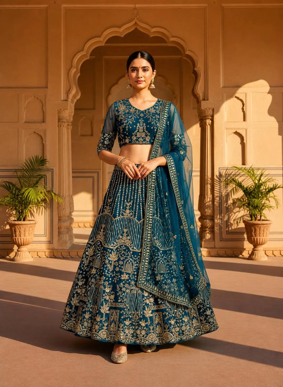 DKT 5167 Net Sequins Embroidery Work Wedding Lehenga Choli Collection