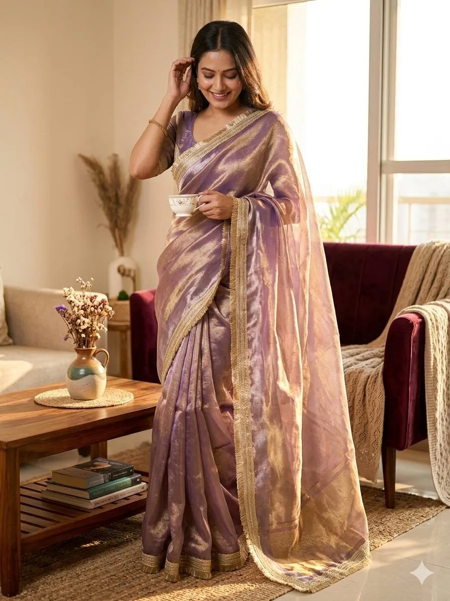 Laxmi 1095 Tissue Silk Two Tone Trending Party Wear Saree Collection