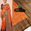 Launching SS180 Orange Kanchivaram Silk Zari Work Festival South Style Saree 2026