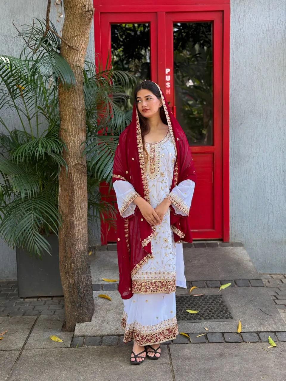 ASD 7103 Georgette Sequence Embroidery Sharara Suit Set Eid Online