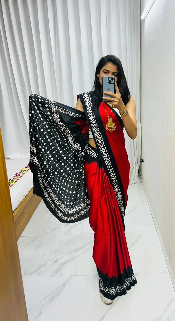 Launching VFT Gajji Creap Silk Ajrakh Printed Daily Wear Saree Manufacturers In Surat 2026