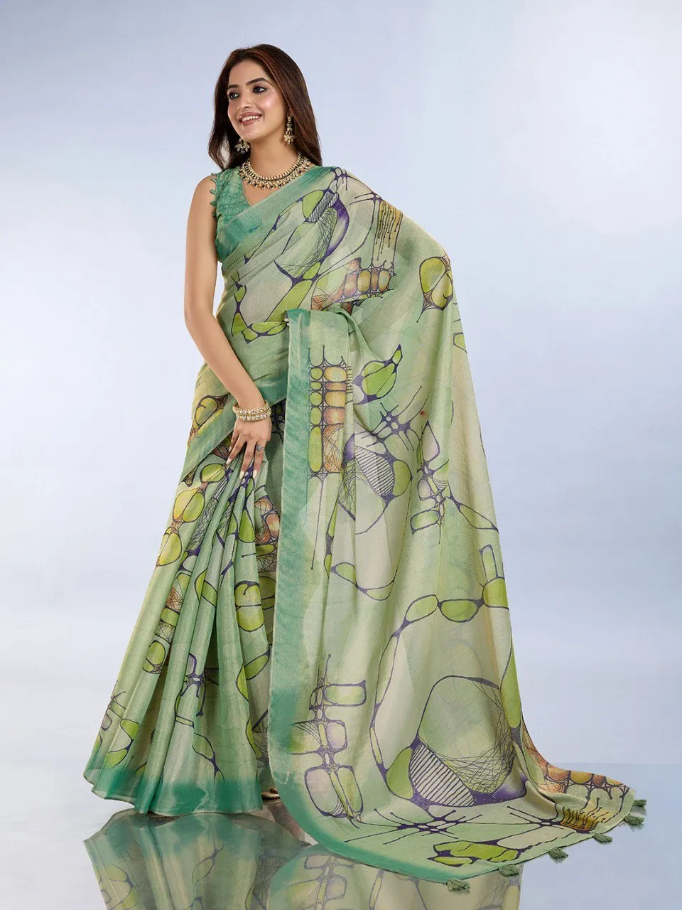 VFT 715 Lilen Cotton Printed Party & Daily Wear Saree Surat Wholesale Market