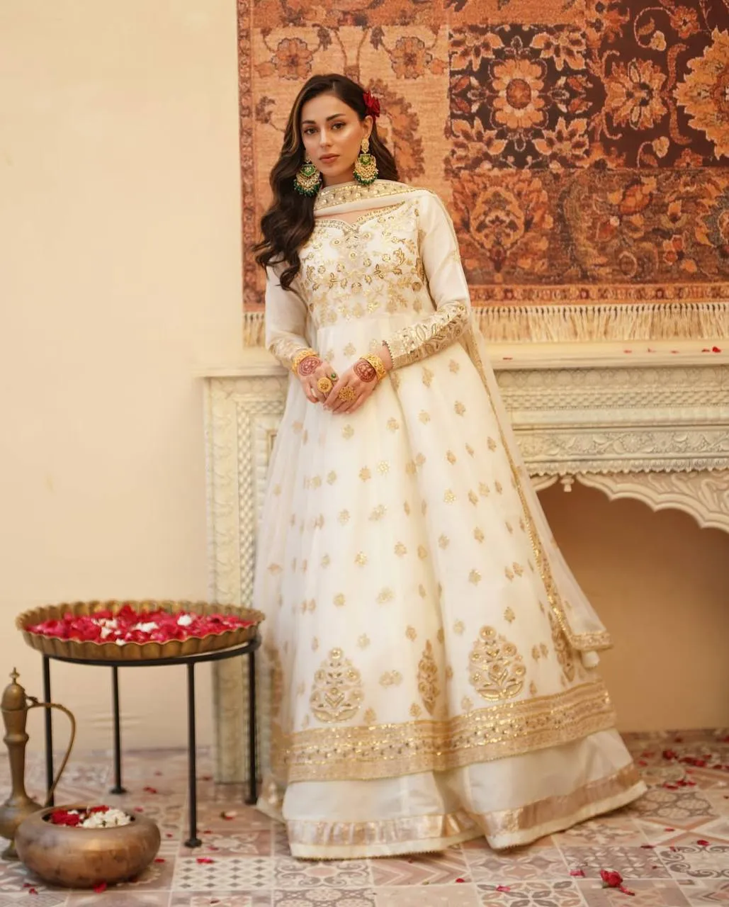 Deepika 1587 Net Thread Sequnce Work Wedding Wear Gown For Woven