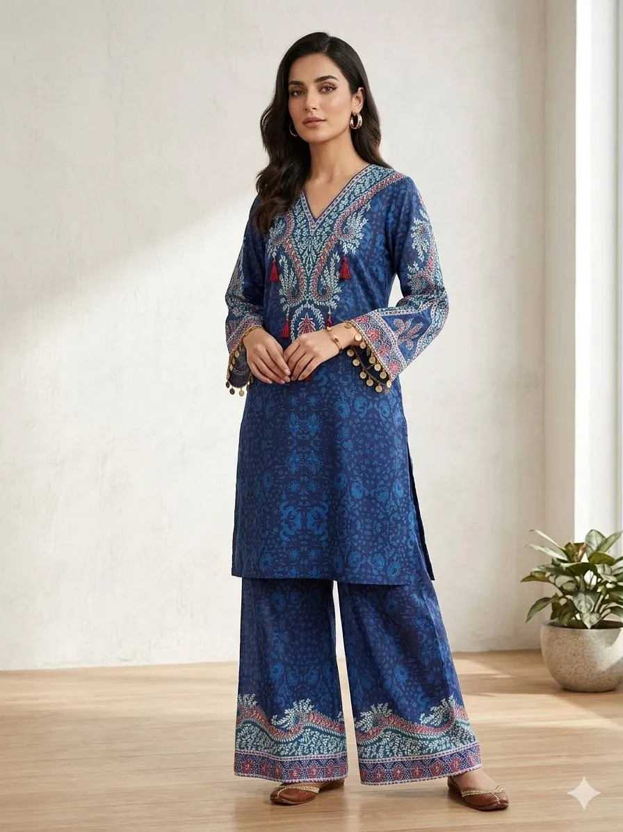 BV 468 Printed Crape Silk Designer Kurti Pant Set online shopping