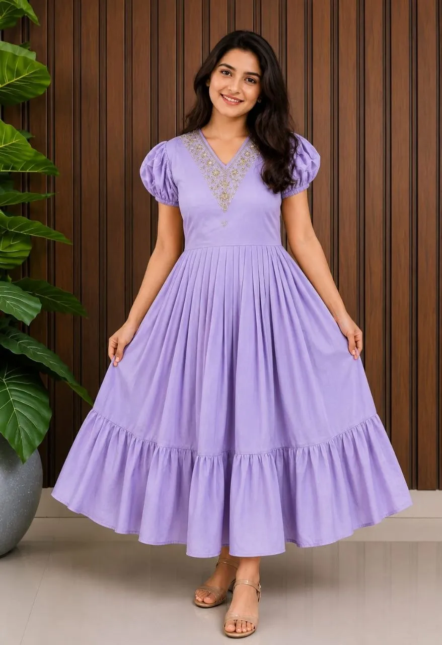 Pari Roman Cotton Long Gown For Women Wholesale In India
