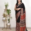 VFT Creap Silk Ajrakh Printed Saree Surat Market