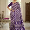 VFT Ajarakh 3 Satin Semi Silk Elegant Saree Wholesale Market