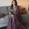 C585 1473 Maslin Cotton Sequins Zari Work Festival Kurti Plazzo Set