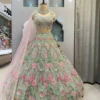 SBD 1729 Net Mirror Embroidery Work Wedding Lehenga Choli In Surat