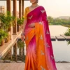 SNT Soft Space Silk Saree Thread Sequence Work