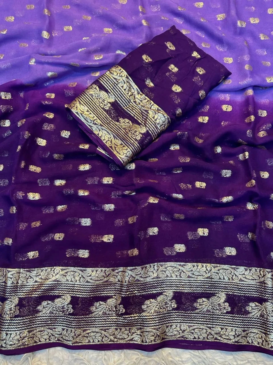 SNT Pure Viscose Georgette Saree With Jacquard Border