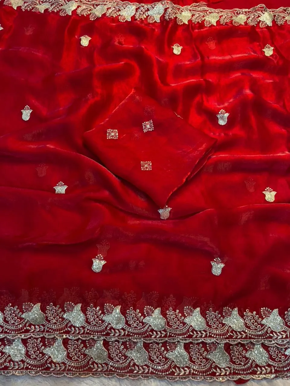 Latest SNT Space Silk Saree Multi Thread Sequence Work 2026