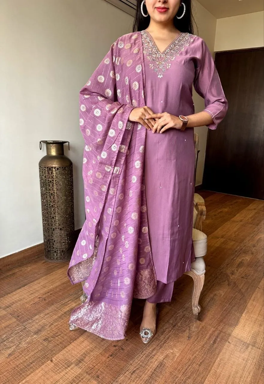 Zarin 12 Chanderi Embroidery Jacquard Work Office Wear Readymade Dress