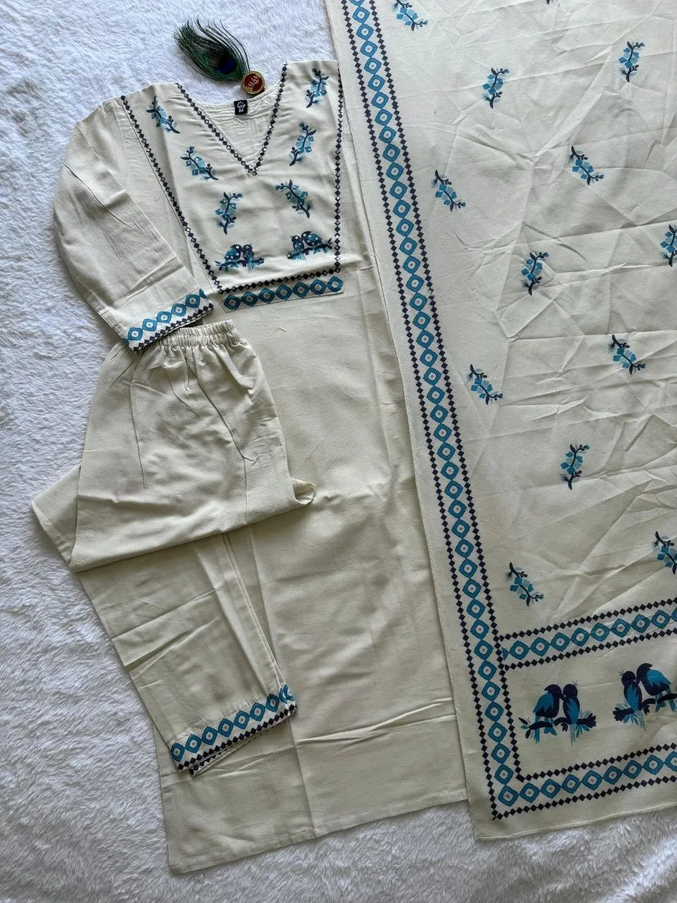 Stylish KR 419 Khadi Cotton Hand Work Daily Wear Readymade Dress 2026
