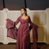 Deepika 1605 Silk Thred Work Gown Pant Dupatta Set In Surat