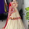 WMT 8073 Vannila Rayon Cotton Cream Color Gamthi Work Chaniya Choli Navratri In Surat