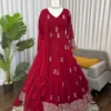 Deepika 5980 Gorgette Thread Work Anarkali Gown Pant Dupatta Set In Surat