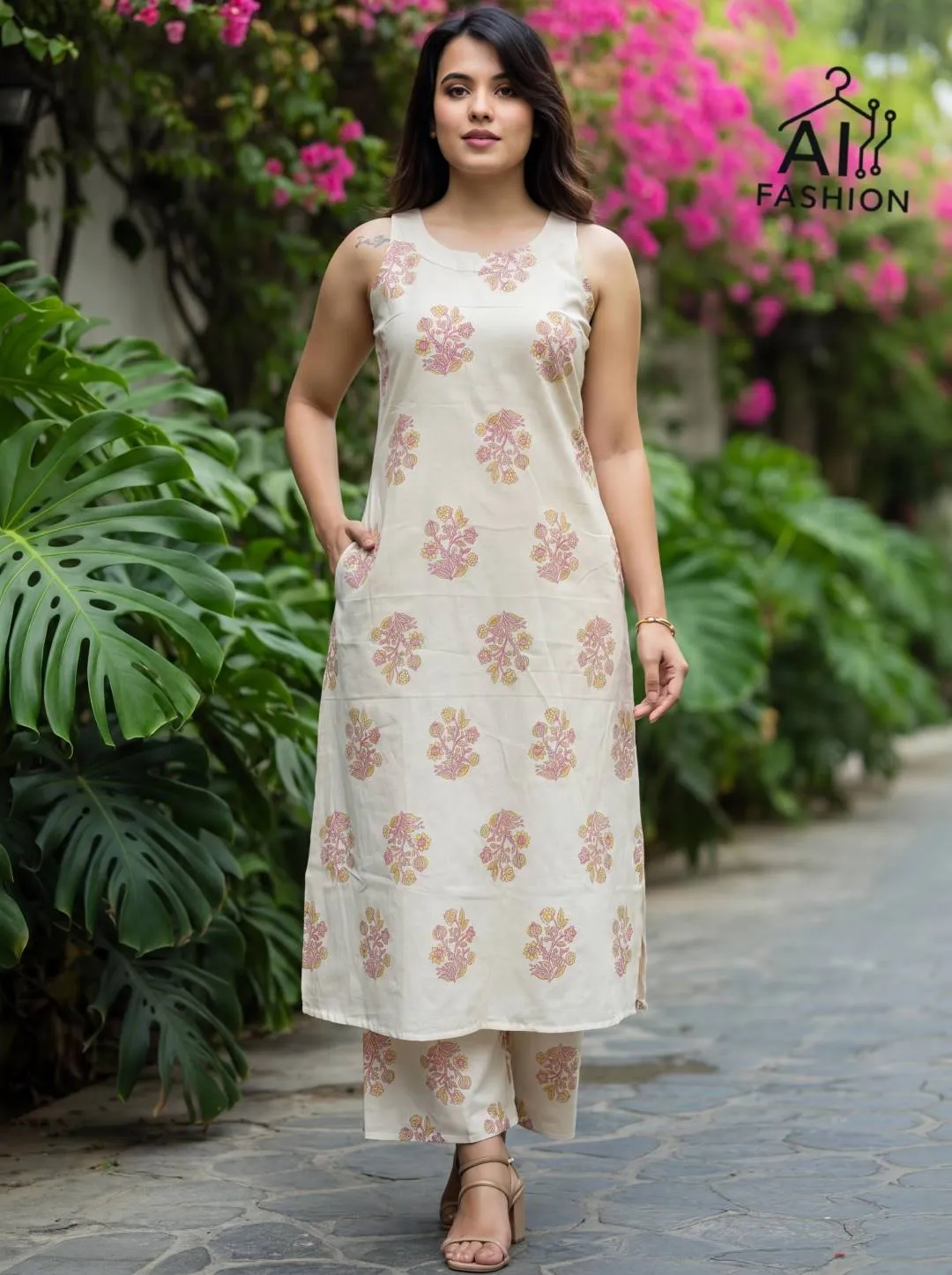 Madhuri Cotton Printed Flared Trending Kurti Pant Set