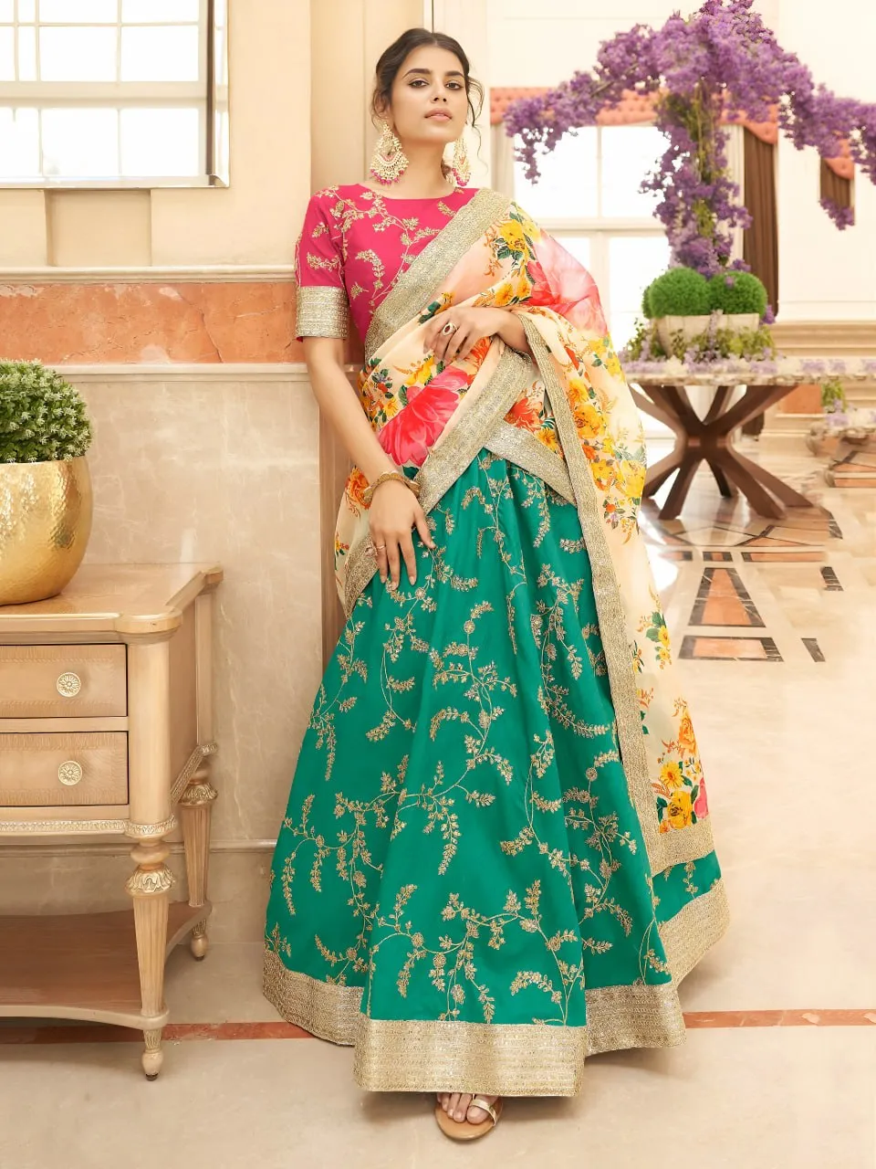 Zeel 7424 Art Silk Embroidery Work Wedding Wear Lehenga Choli