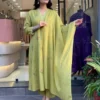 Zarin 21 Roman Silk Embroidery Work Gown Pant Dupatta Set