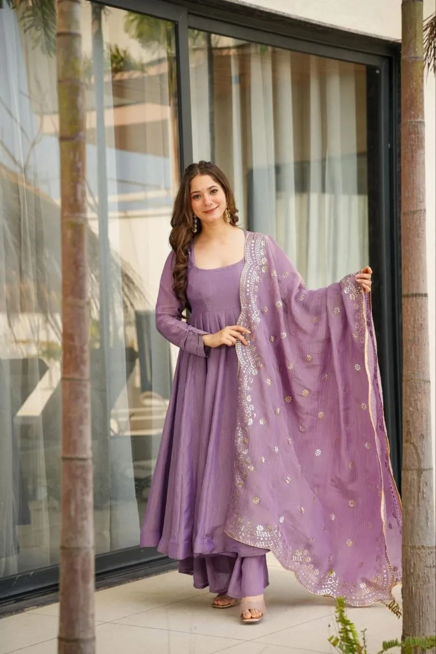 Zarin Vol 24 Chinon Silk Party Wear Gown Sharara India
