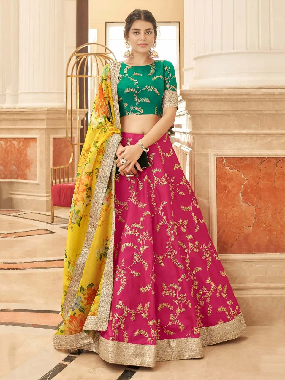 Zeel 7425 Art Silk Sequence Embroidery Work Lehenga Choli