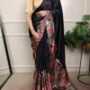 WMN 7012 Kalyzaa Satin Silk Printed Party Wear Sraee Online