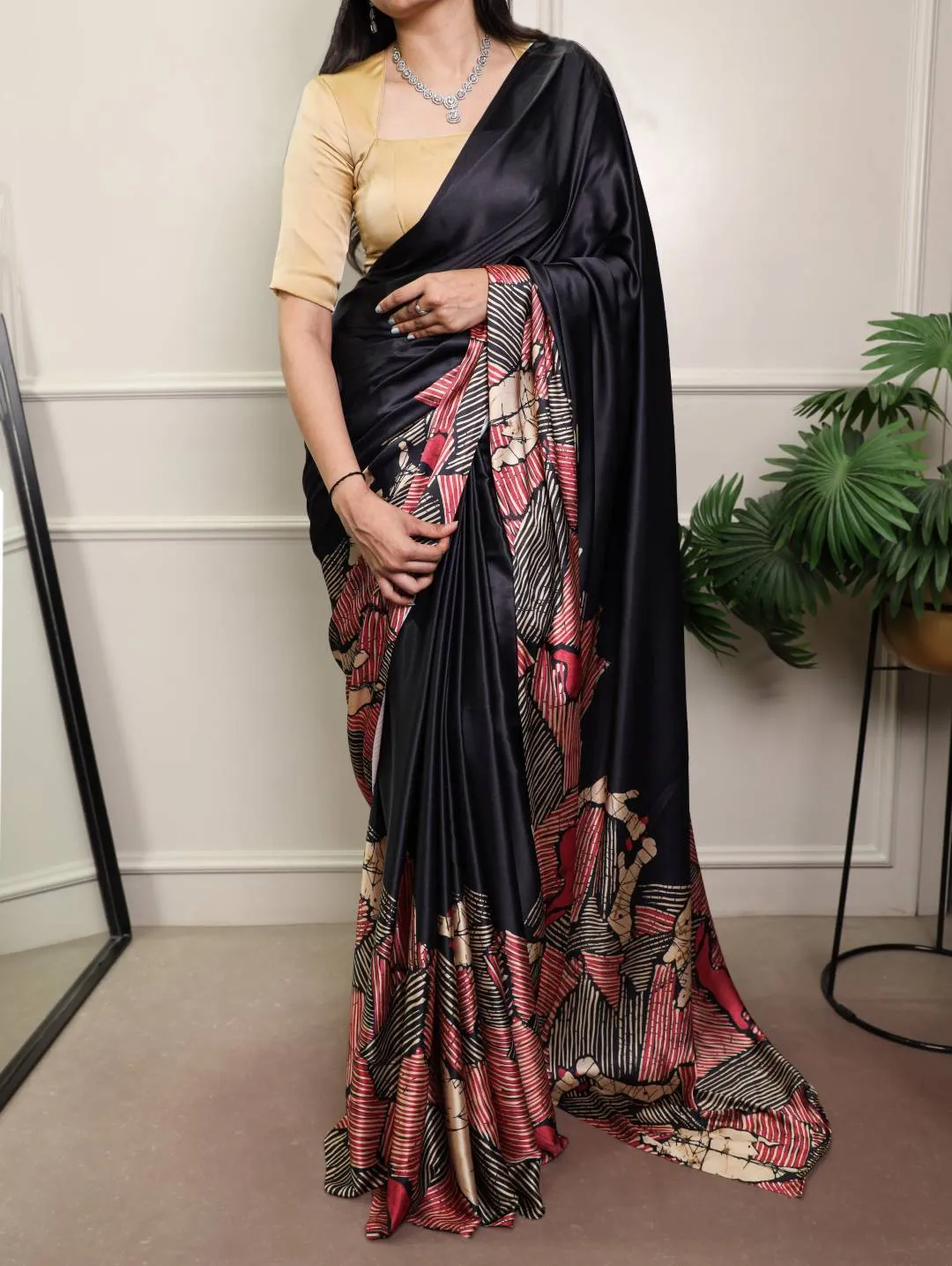 WMN 7012 Kalyzaa Satin Silk Printed Party Wear Sraee Online