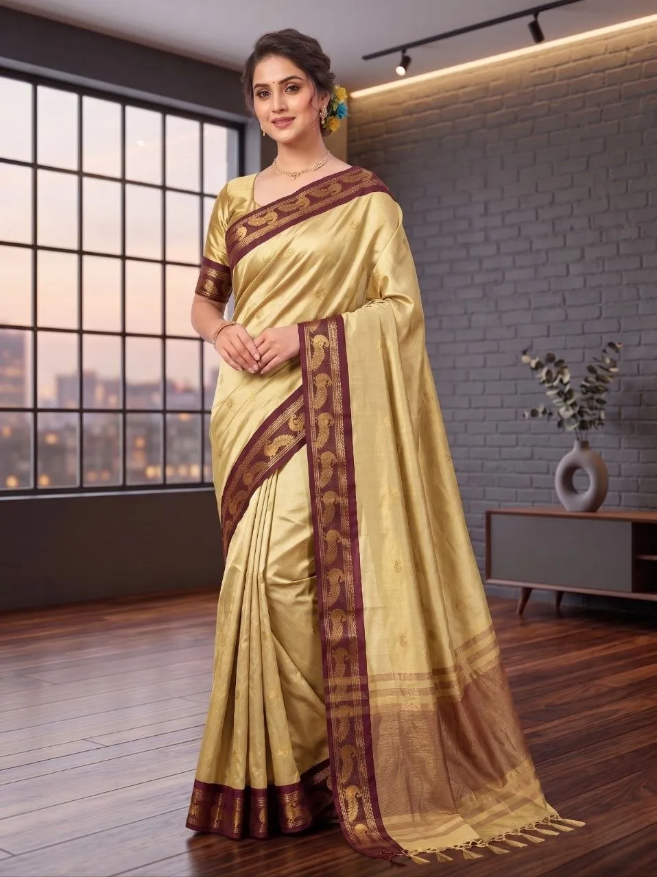 SS180 Morpankh Mercerised Silk Zari Work In Manufacturers Surat