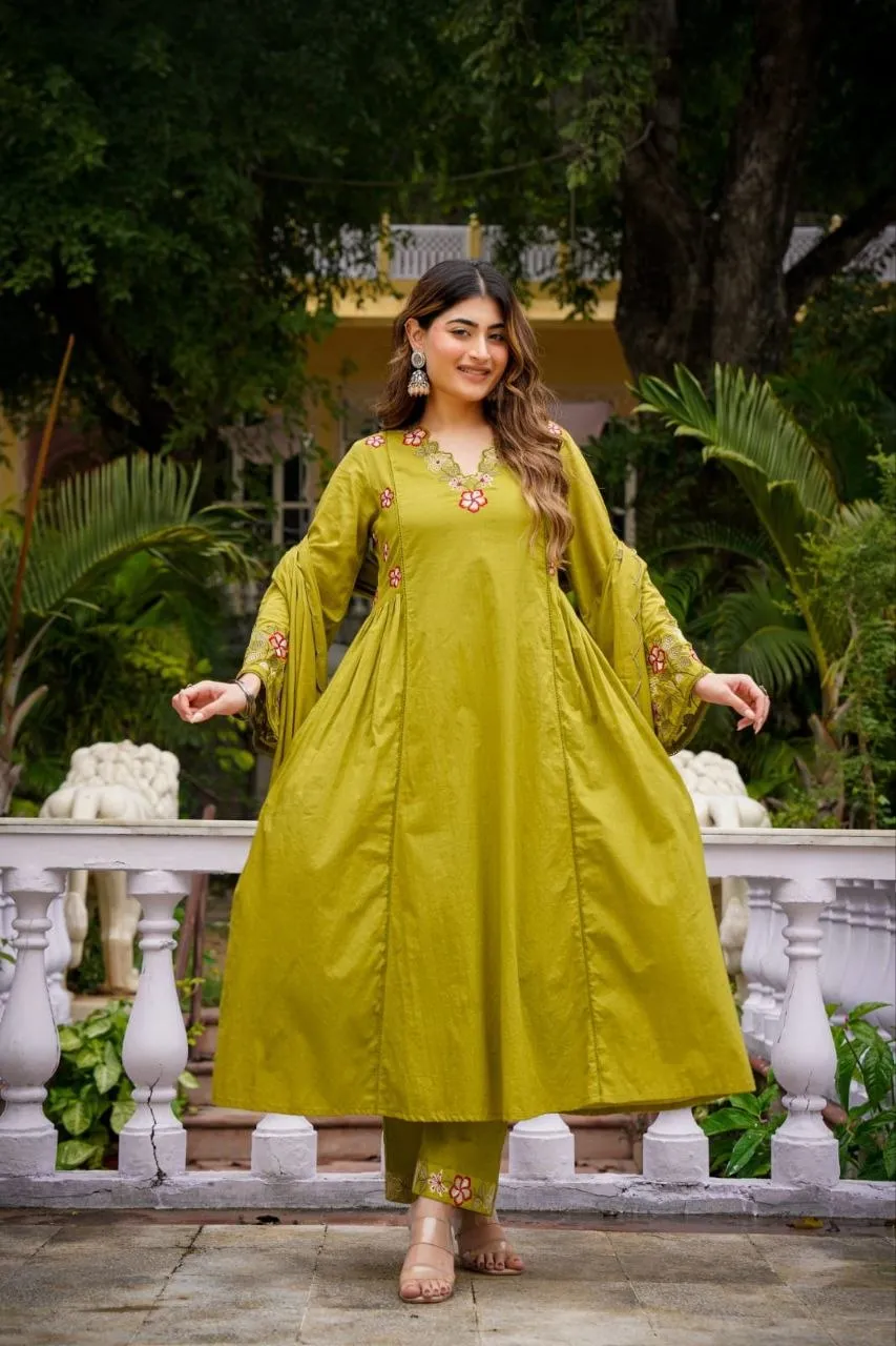 Zarin 31 Chanderi Embroidery Work Raksha Bandhan Anarkali Readymade Dress