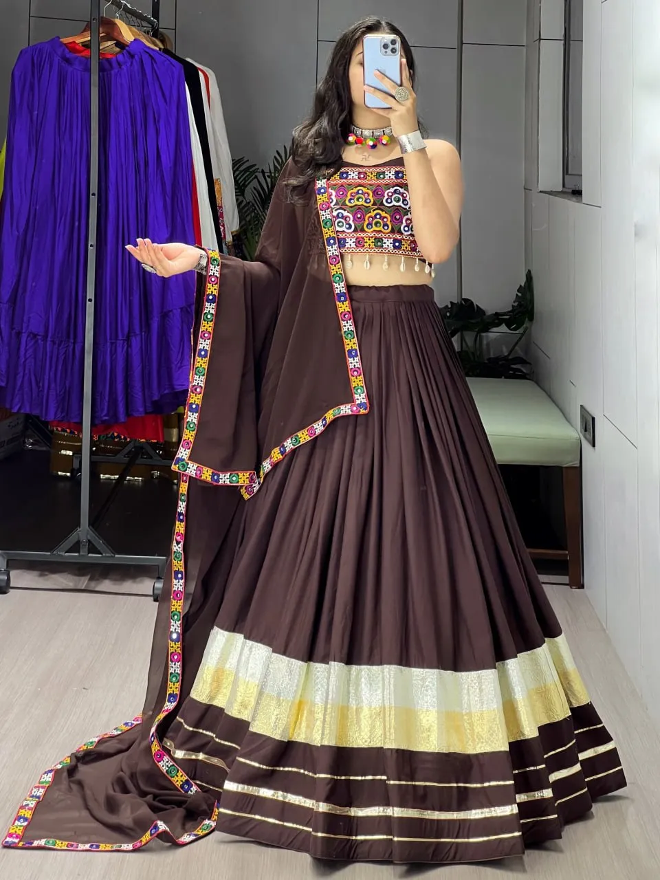 WMT 8063 Rayon Cotton Gota Patti Work Navratri Collection 2026