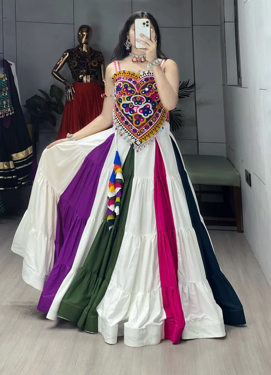 WMT 9148 Zankaar Silk Mirror Gamthi Work Navratri Lehenga Top 2026