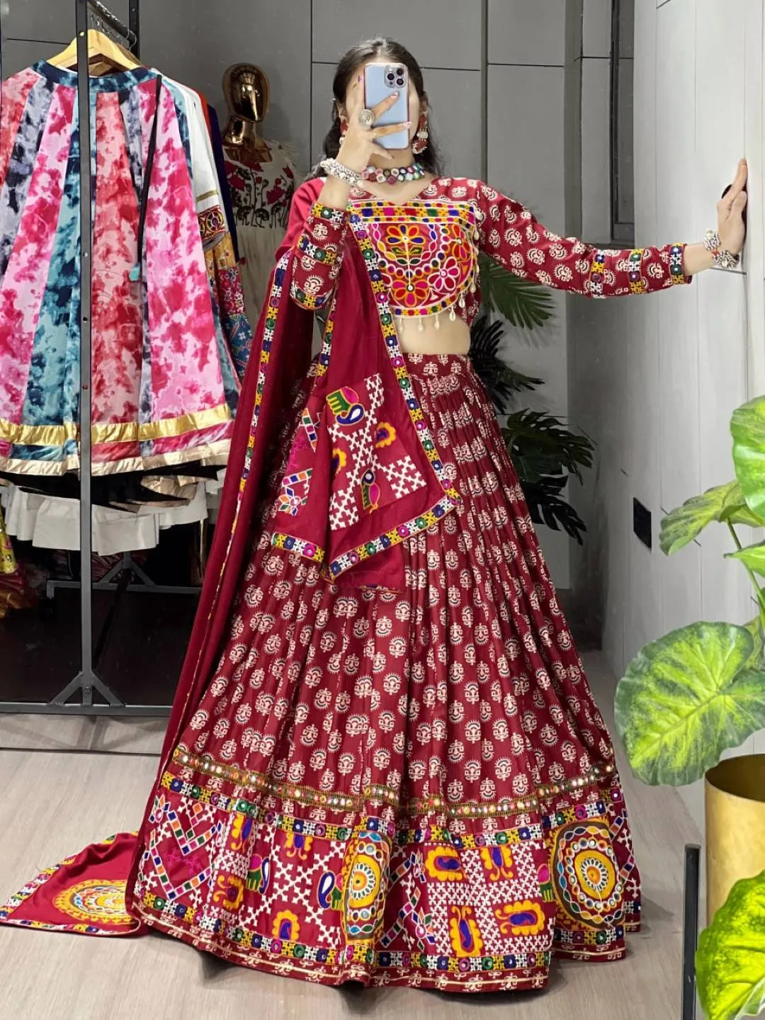 WMT 8076 Rayon Cotton Azarakh Printed Navratri Chaniya Choli