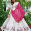 FFD Peacock Lehenga Chinon White Color Party Wear Lehenga Choli
