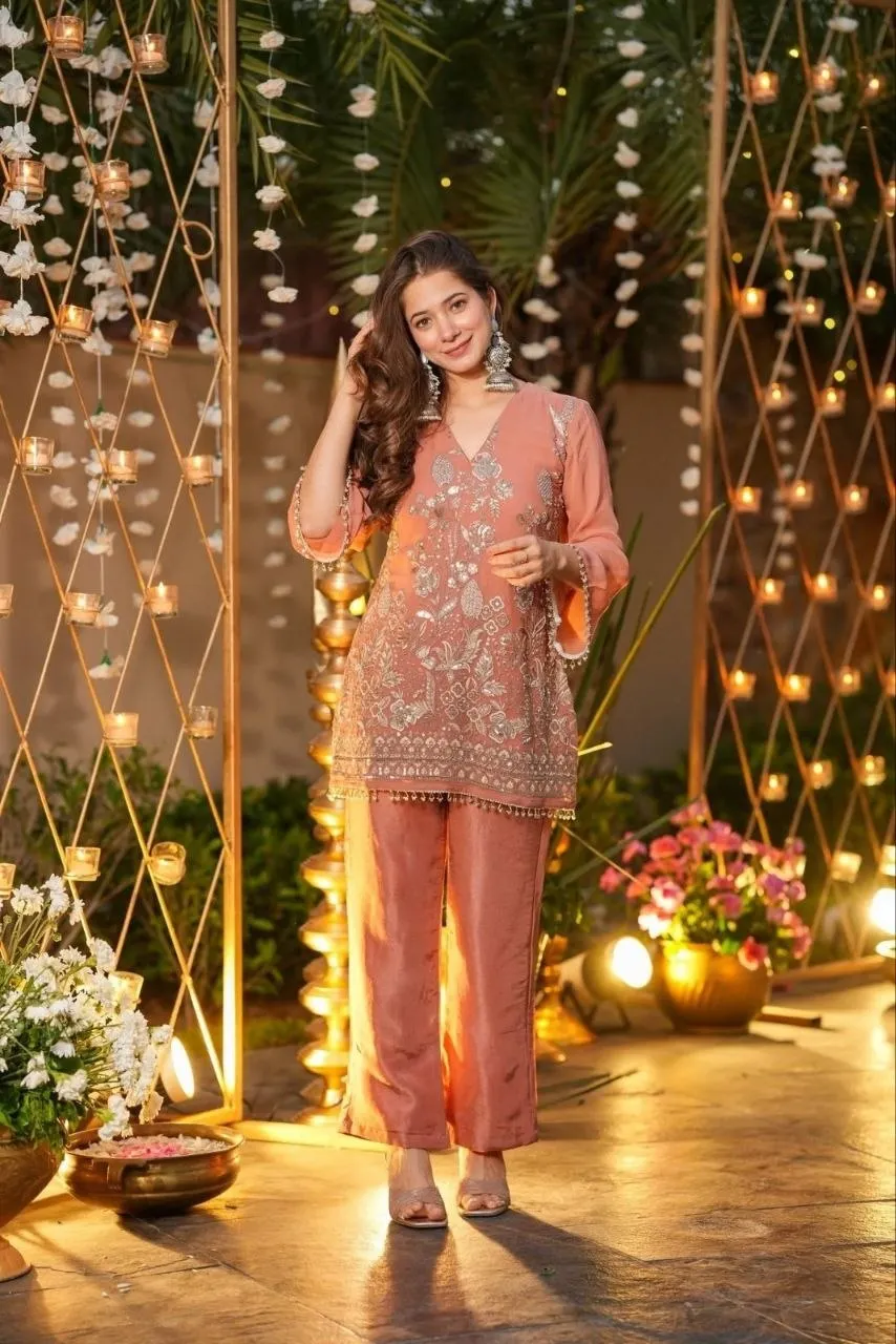 Zarin Tanishka Crunchy Silk Embroidery Party Wear Co Ord Set Manufacturers Surat