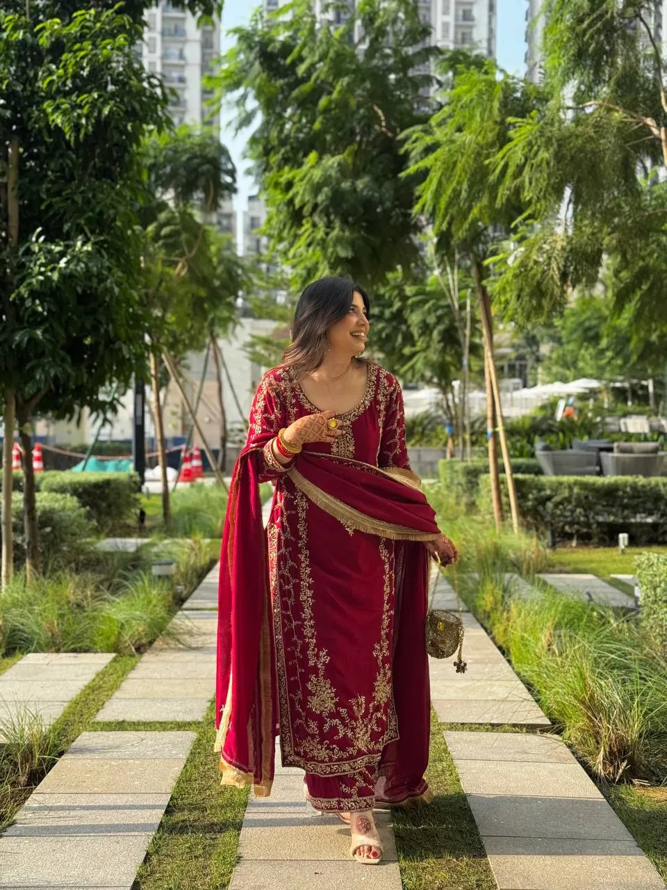 Deepika 1588 Georgette Maroon Party Wear Sharara Suit