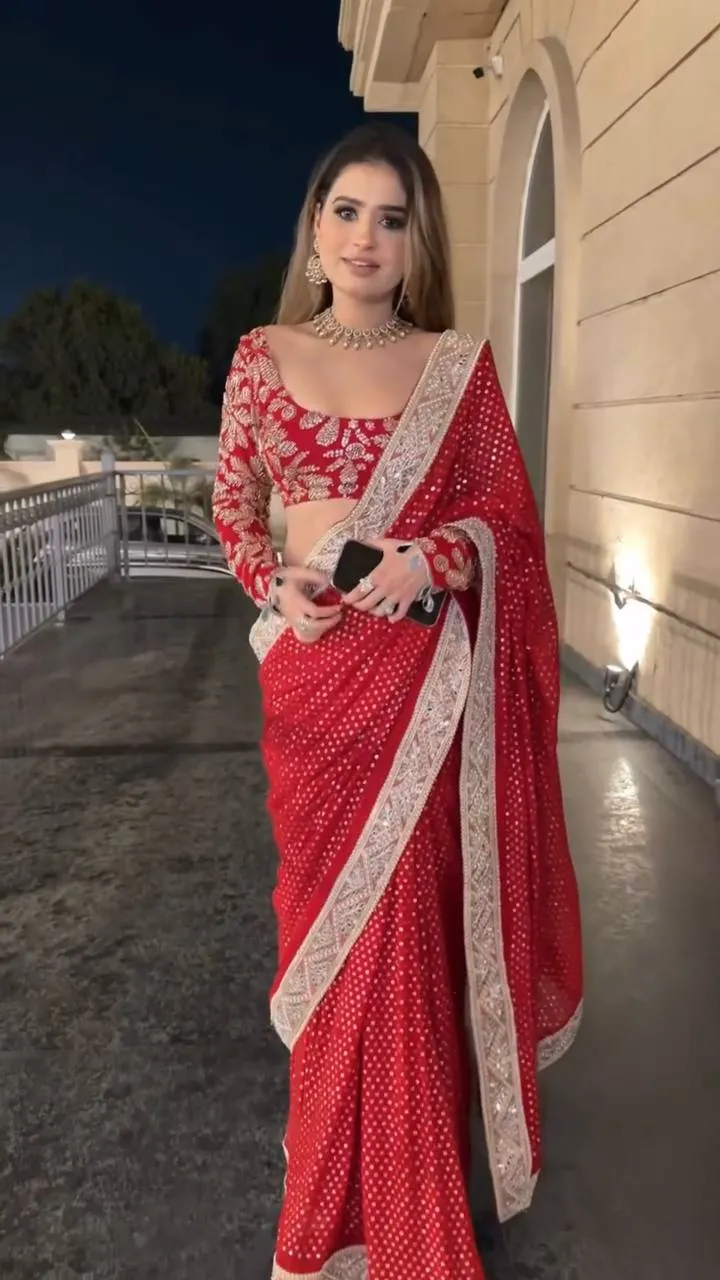 Deepika 626 Georgette Thread Sequnce Work Party Wear Saree