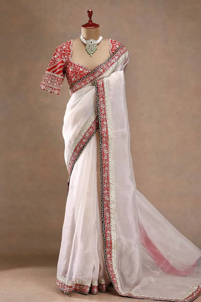 Deepika 627 Tibby Silk Thread Work Designer Wedding Wear Saree