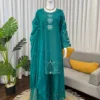 Deepika 1603 Crep Silk Thread Designer Teal Kurti Palzoo Set