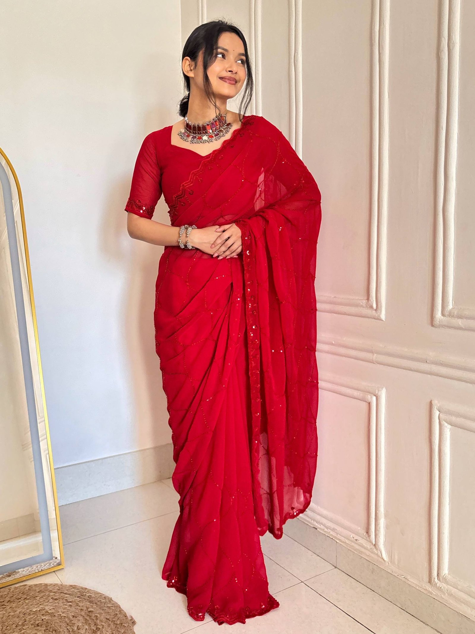 VFT 1034 Nora Black Georgette Fetival Saree Wholesale Surat