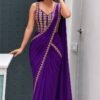 BDB 74 Crep Silk Festival Embroidery Ready To Wear Saree Wholesale Surat
