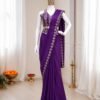 Buy BDB 74 Crep Silk Festival Embroidery Ready To Wear Saree Wholesale Surat