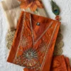 KR 412 Roman Silk Embroidery Work Readymade Dress Wholesale Surat