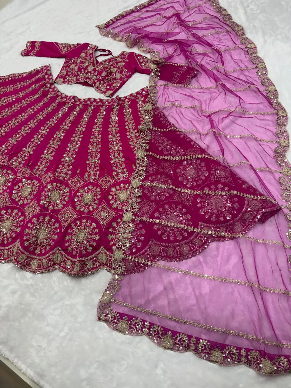 Beautiful HCR 1113 Two Tone Silk Sequins Work Wedding Lehenga Choli Wholesale Surat 2026