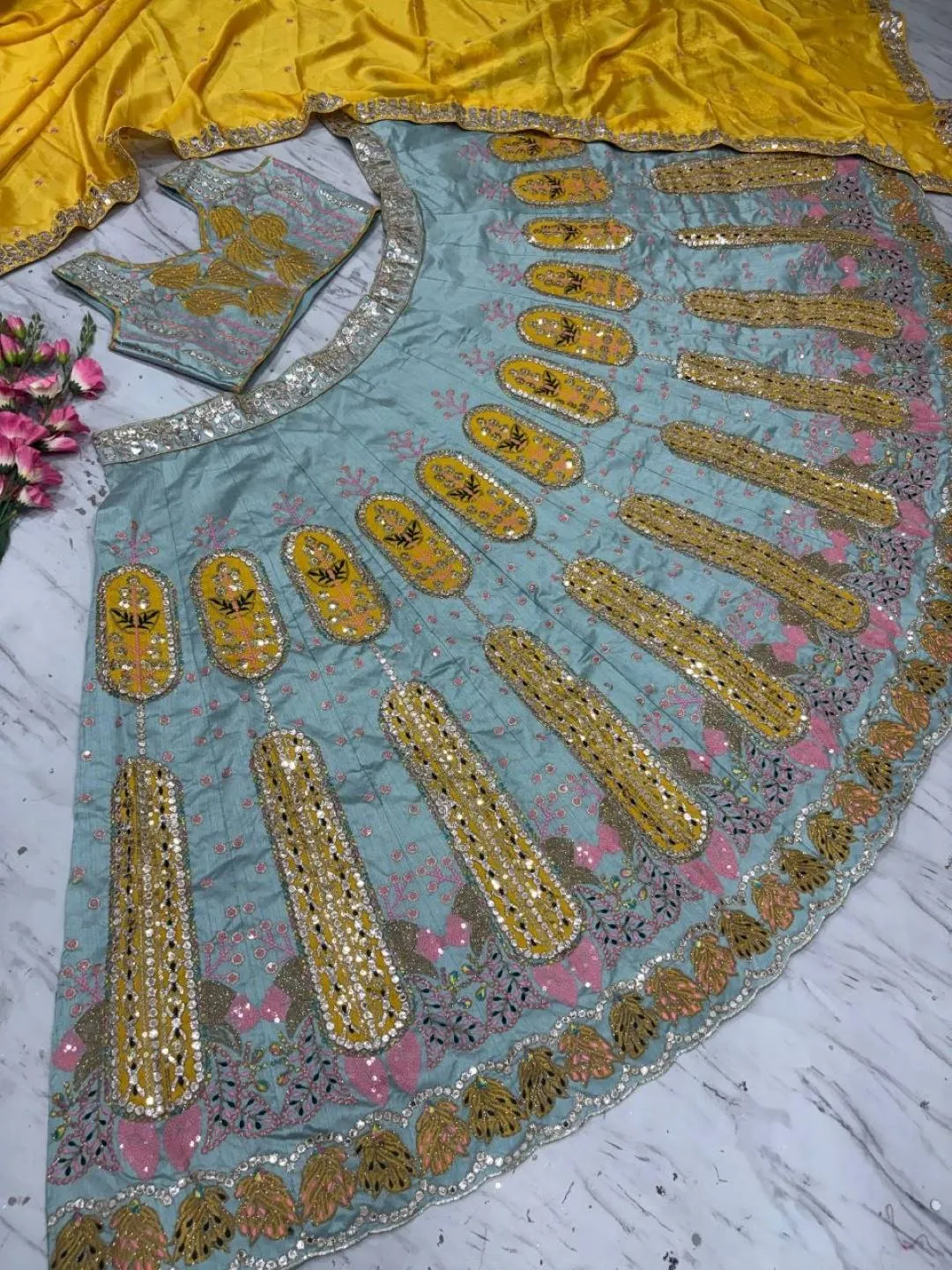 Stylish HCR 1121 Slub Silk Mirror Work Lehenga Choli Wholesale Surat 2026