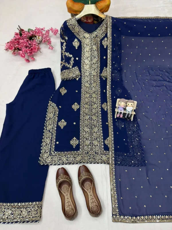 Latest C585 1438 Georgette Zari Work Wedding Pakistani Suit Wholesale Surat 2026