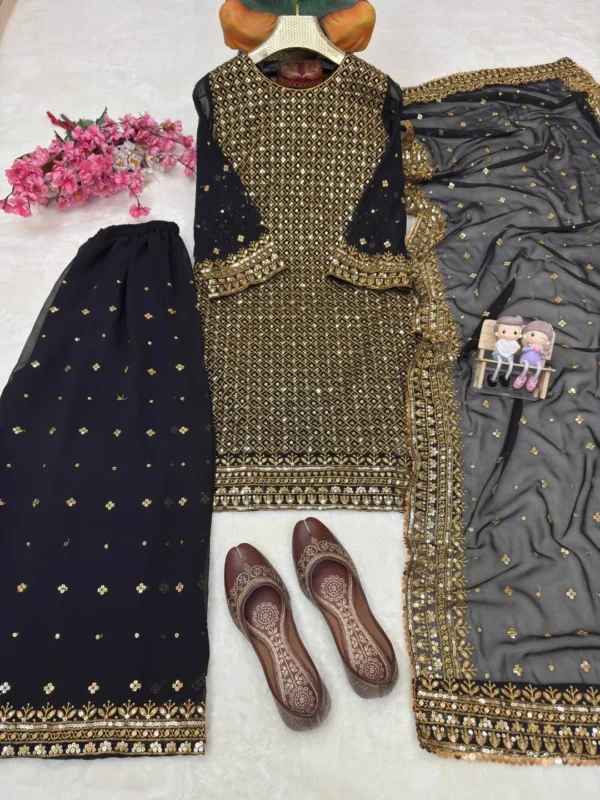 Stylish C585 1461 Georgette Embroidery Work Wedding Pakistani Suit Wholesale Surat 2026