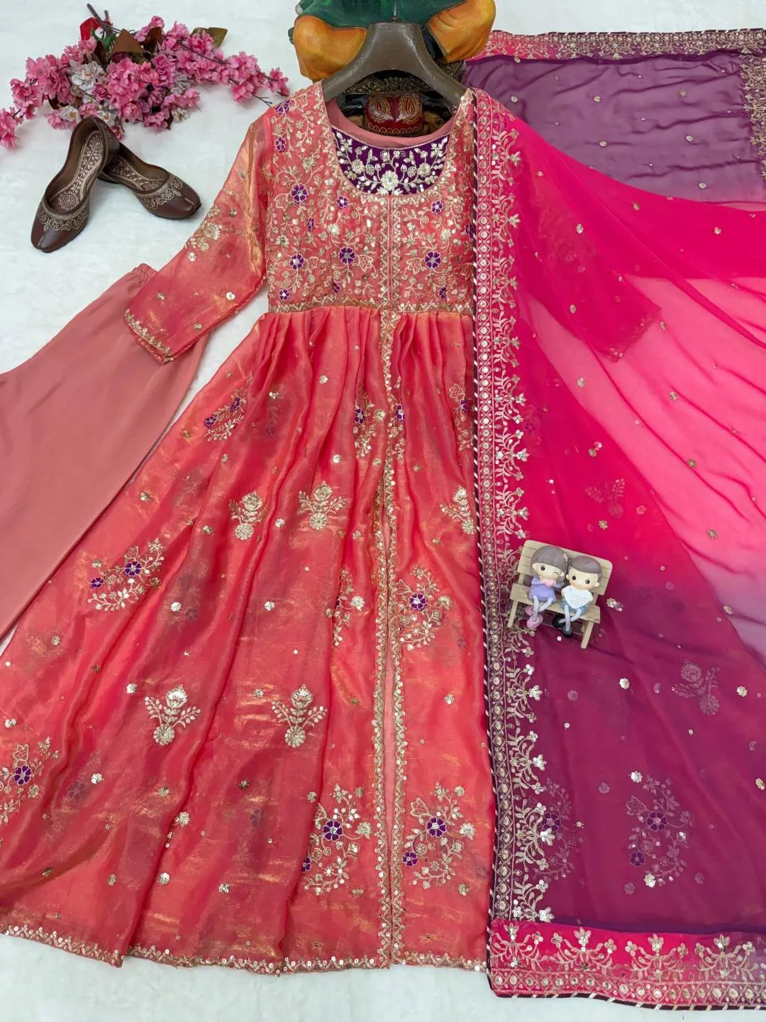 Launching C585 1463 Fendy Silk Embroidery Party Wear Gown Wholesale Surat 2026