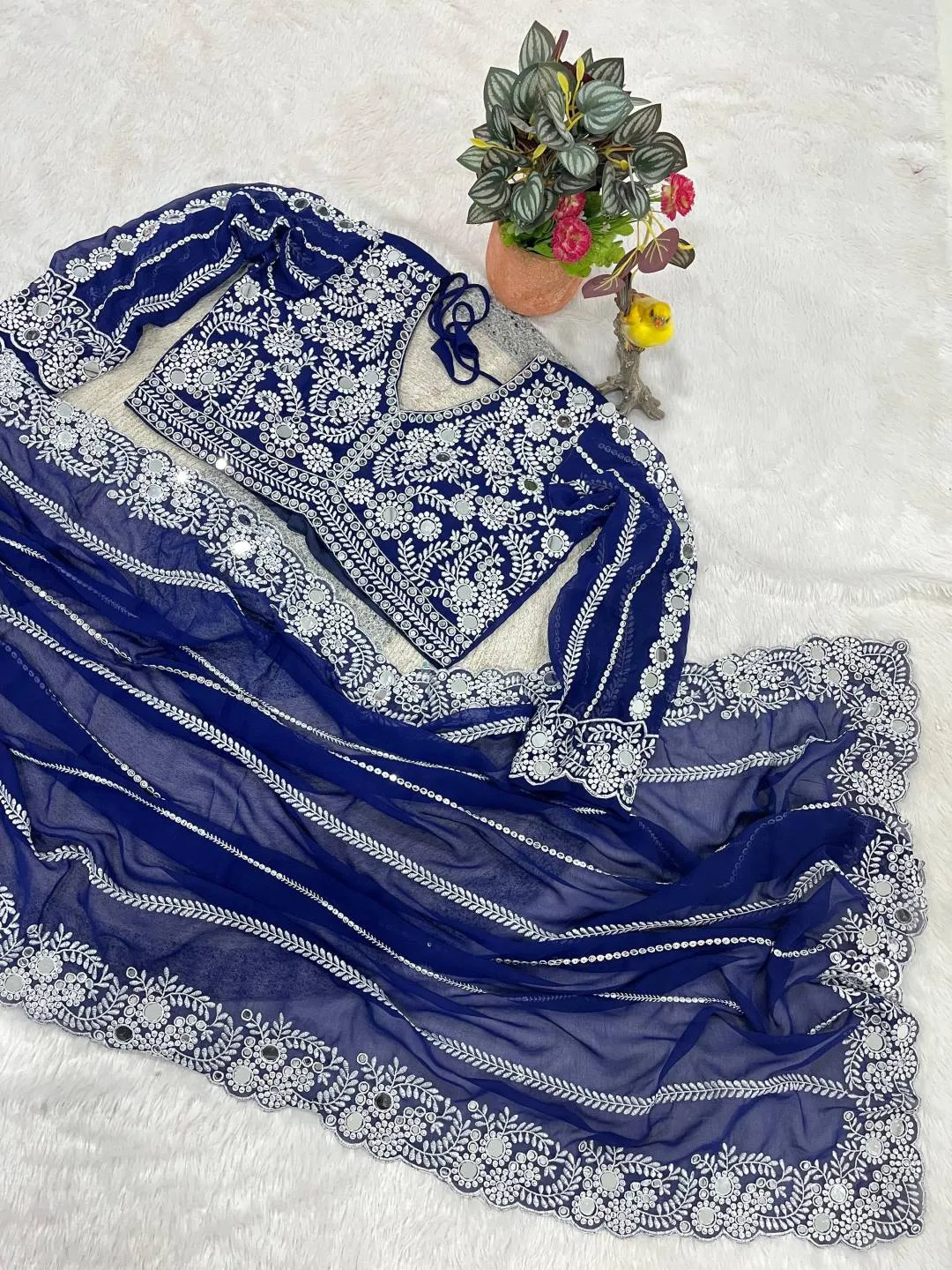 Latest RBC 6075 Georgette Embroidery Wedding Wear Designer Saree Wholesale Surat 2026